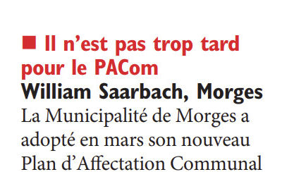 Il n’est pas trop tard pour le PACom – William Saarbach