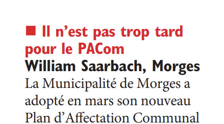 Il n’est pas trop tard pour le PACom – William Saarbach